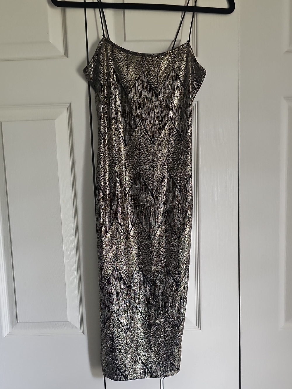 Dress Black Gold Silver Metalic